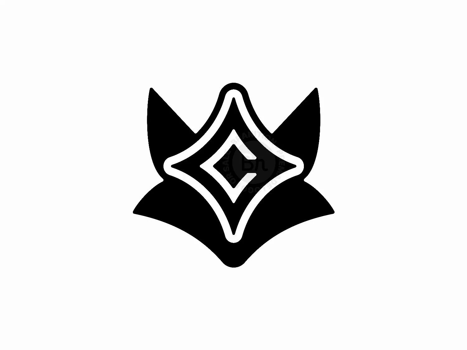 Letter C Sparkle Fox Head Monogram Logo