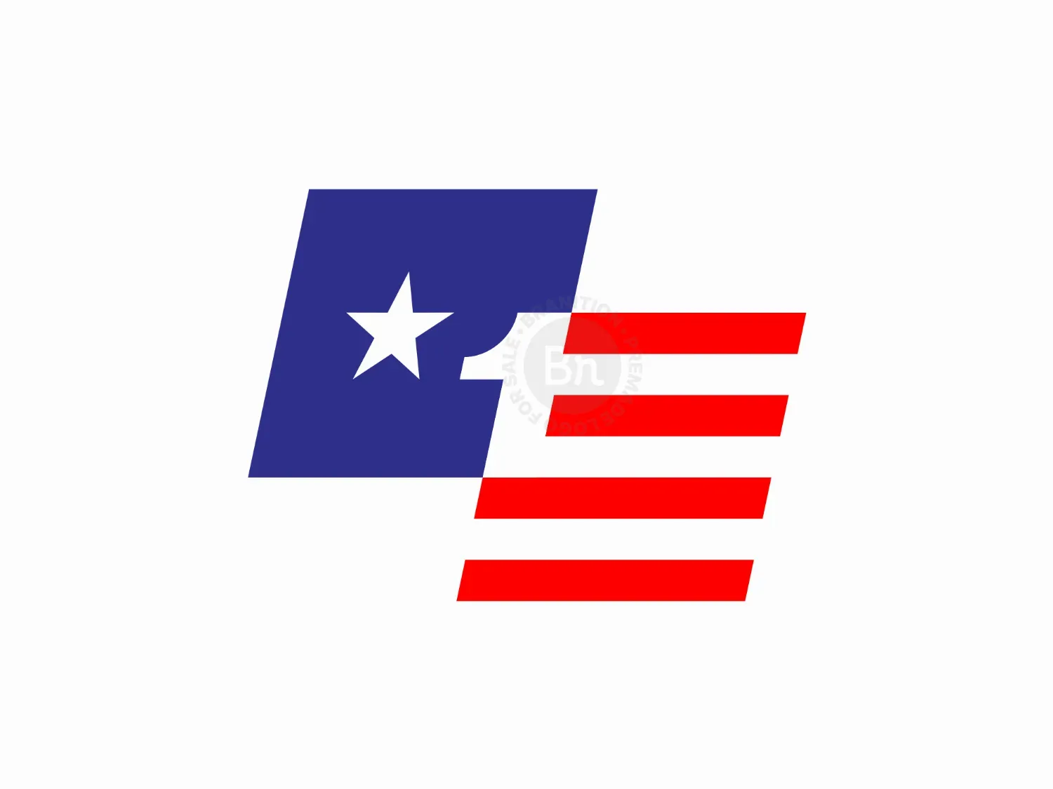 USA Flag Number One Intersected Squares Logo