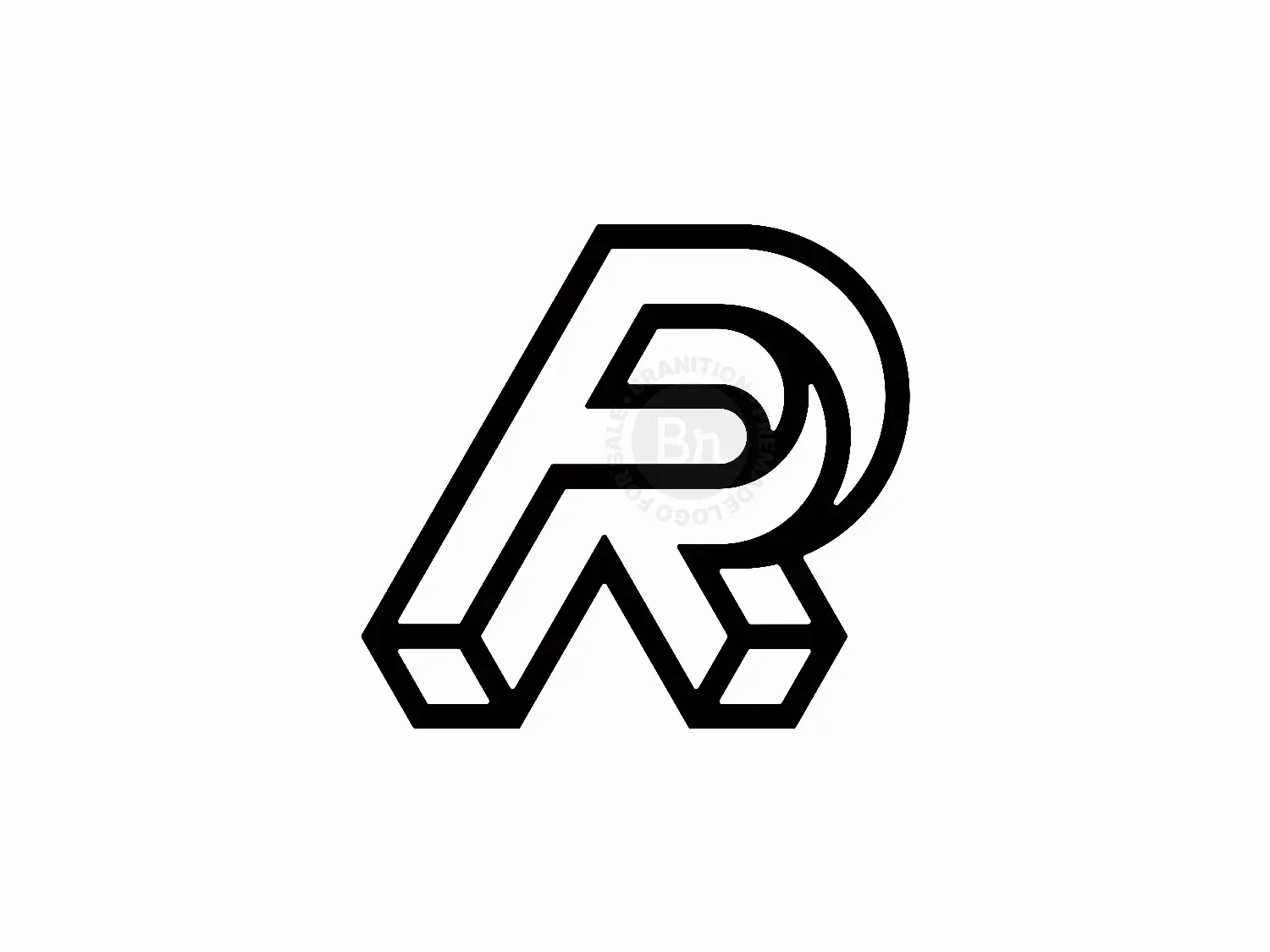 Letter RF Initial FR Geometric Line Lettermark Logo