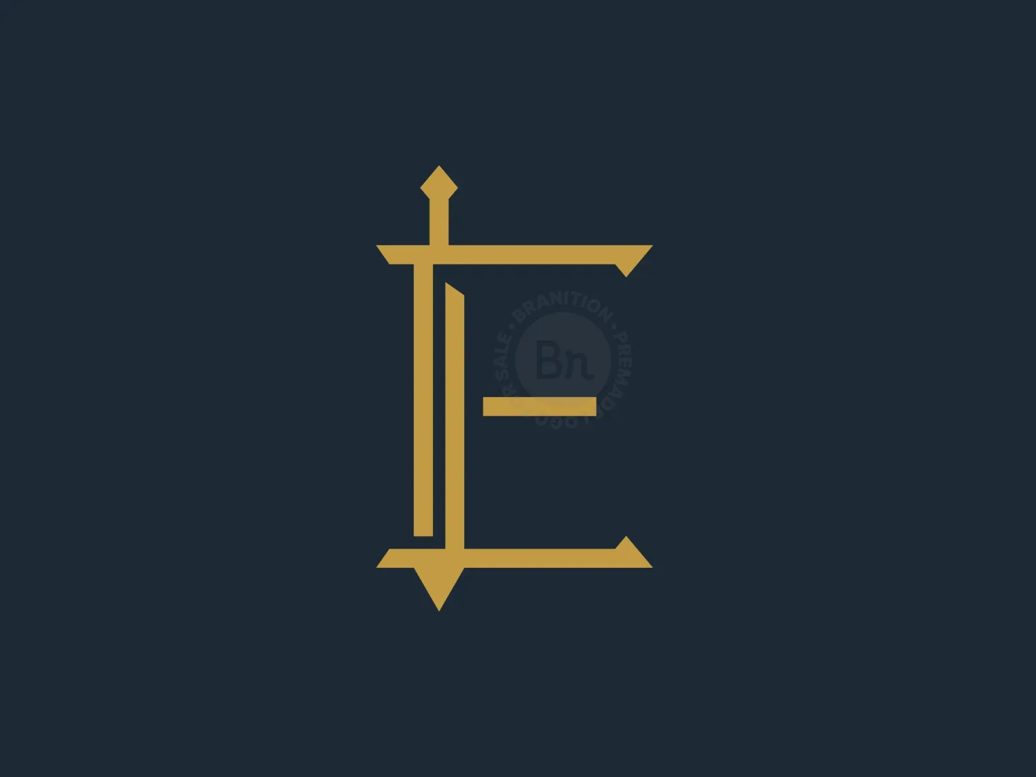 Letter E Sword Logo