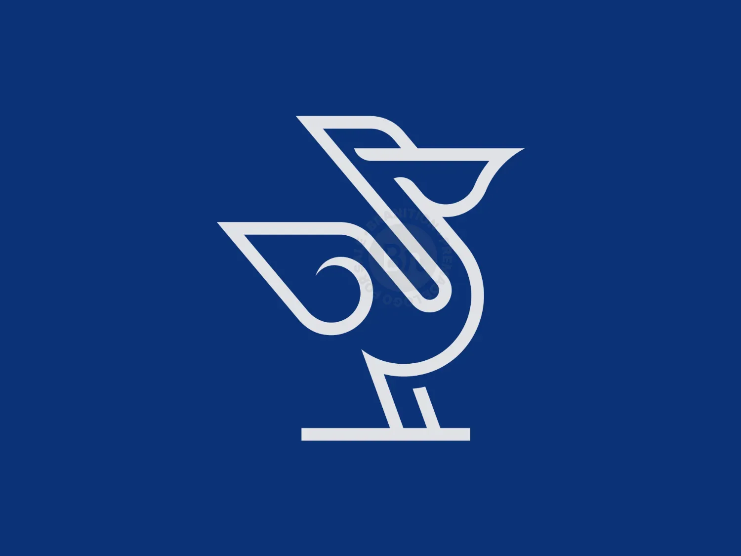 Elegant Minimalist Pelican Line Logo.