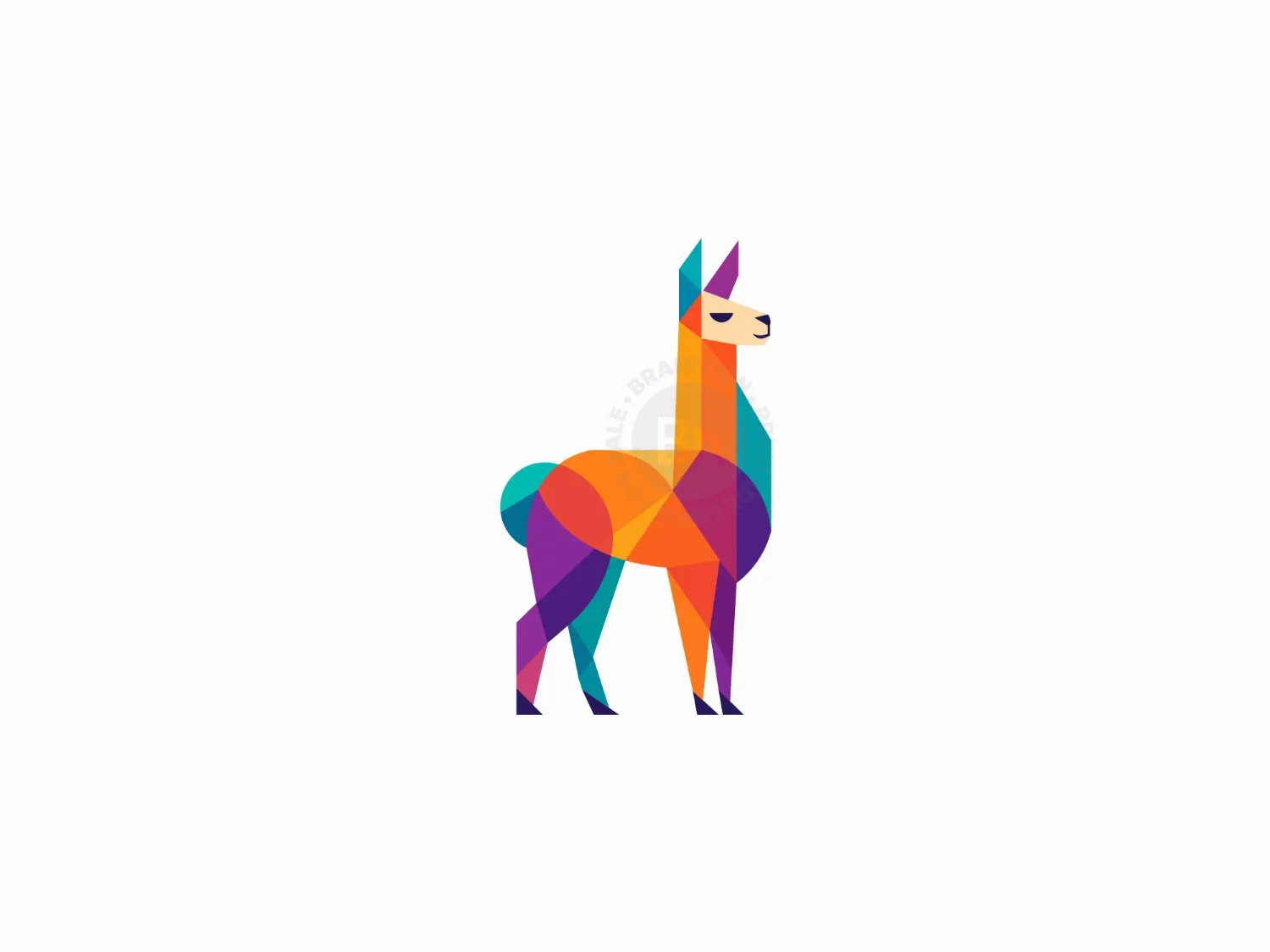 Colorful Geometric Llama Logo