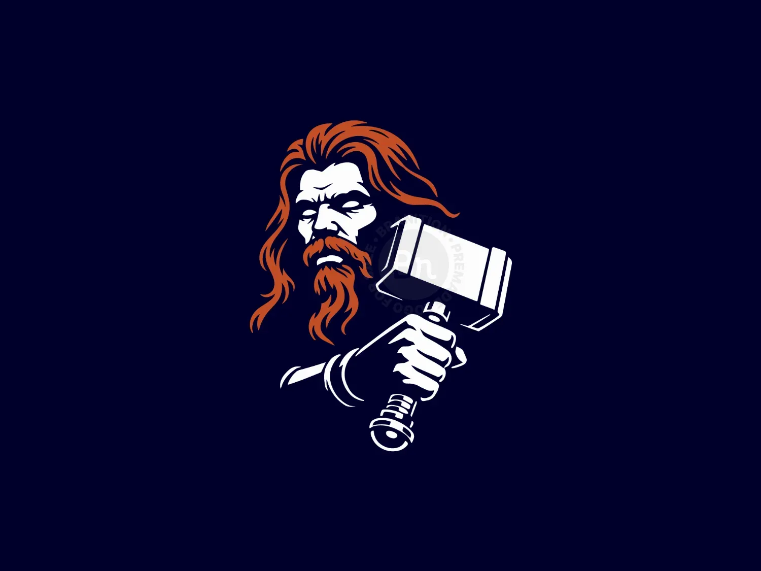 Modern Mascot Thor With His Hammer Logo