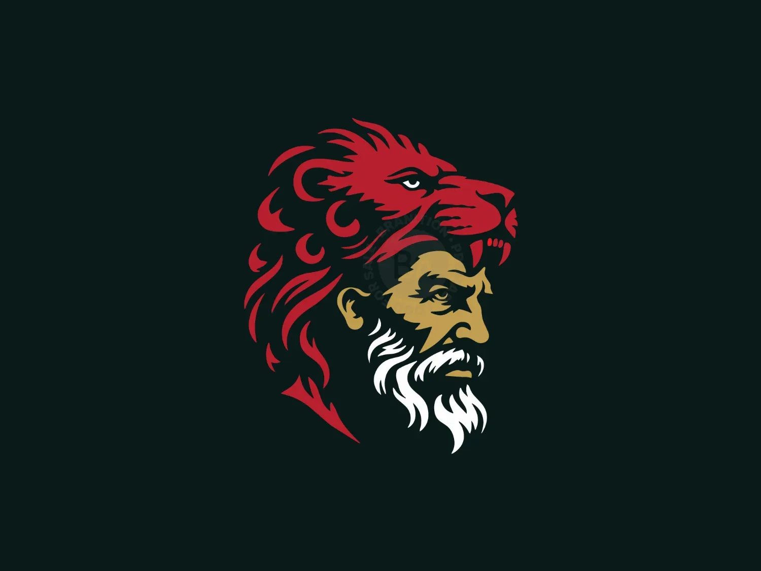 Modern Lion Viking Warrior Logo