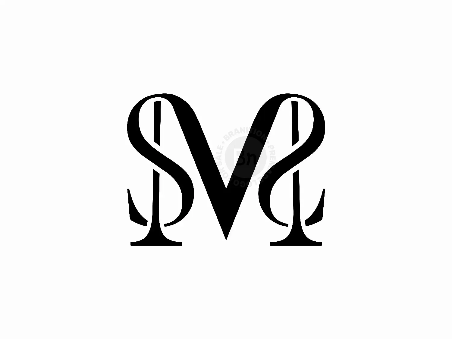 Letter SM Or M Luxury Logo