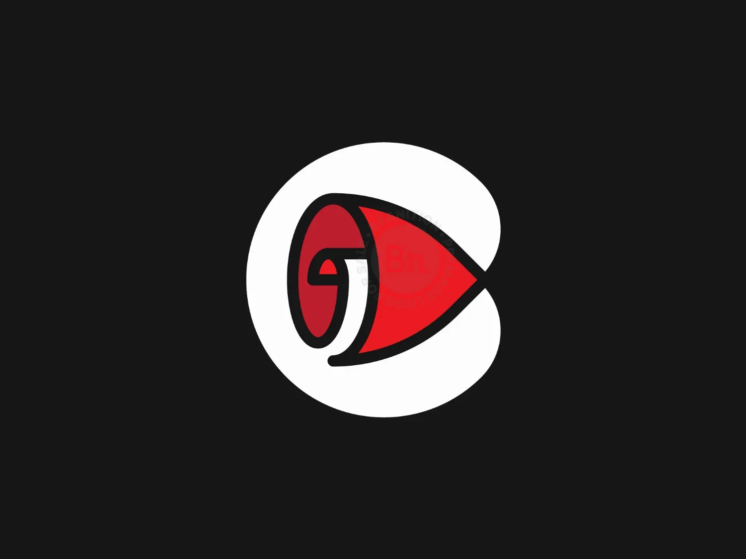 Modern Monogram Letter C Rose Logo