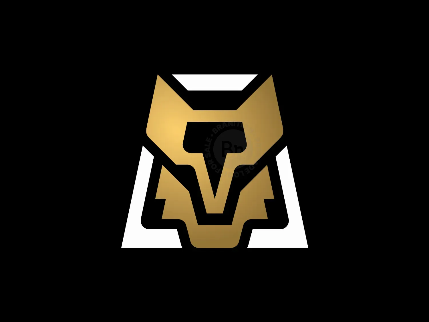 Golden Wolf Head Simple Modern Logo