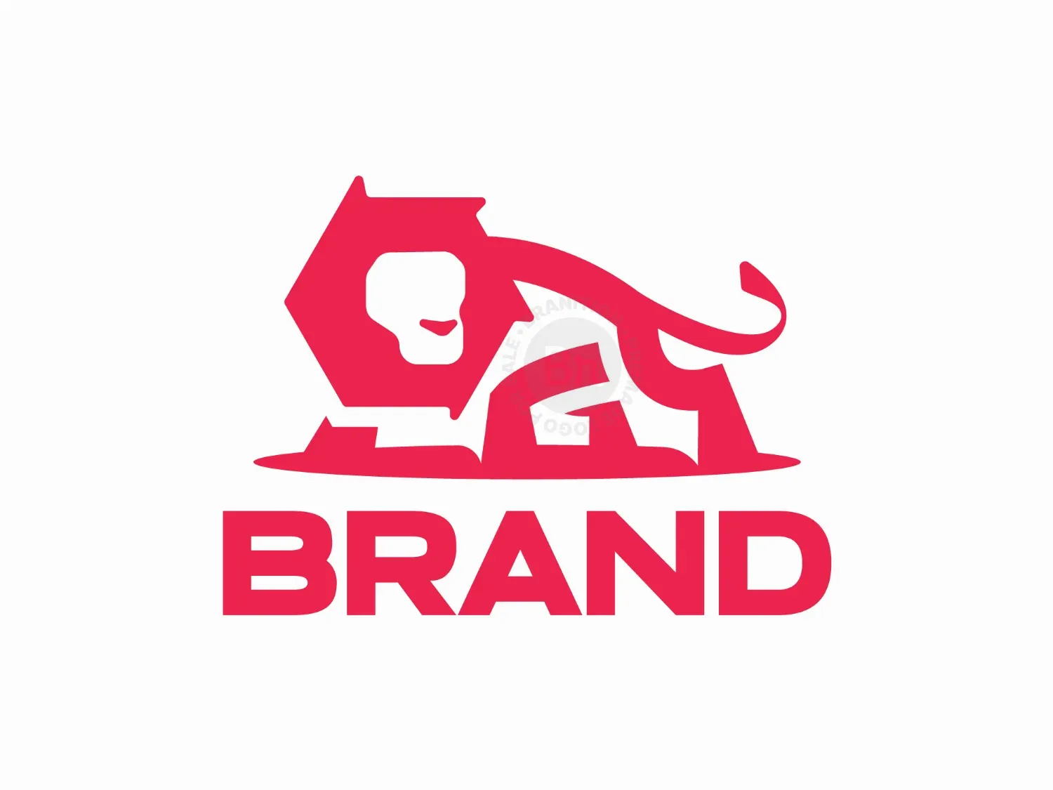 Abstract Geometric Lion Logo