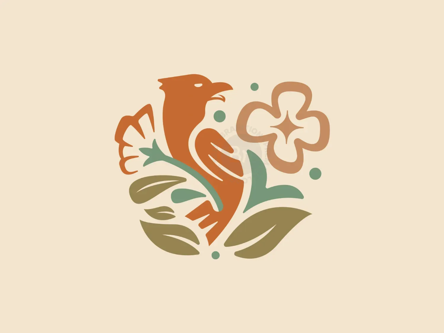 Vintage Garden Bird Logo