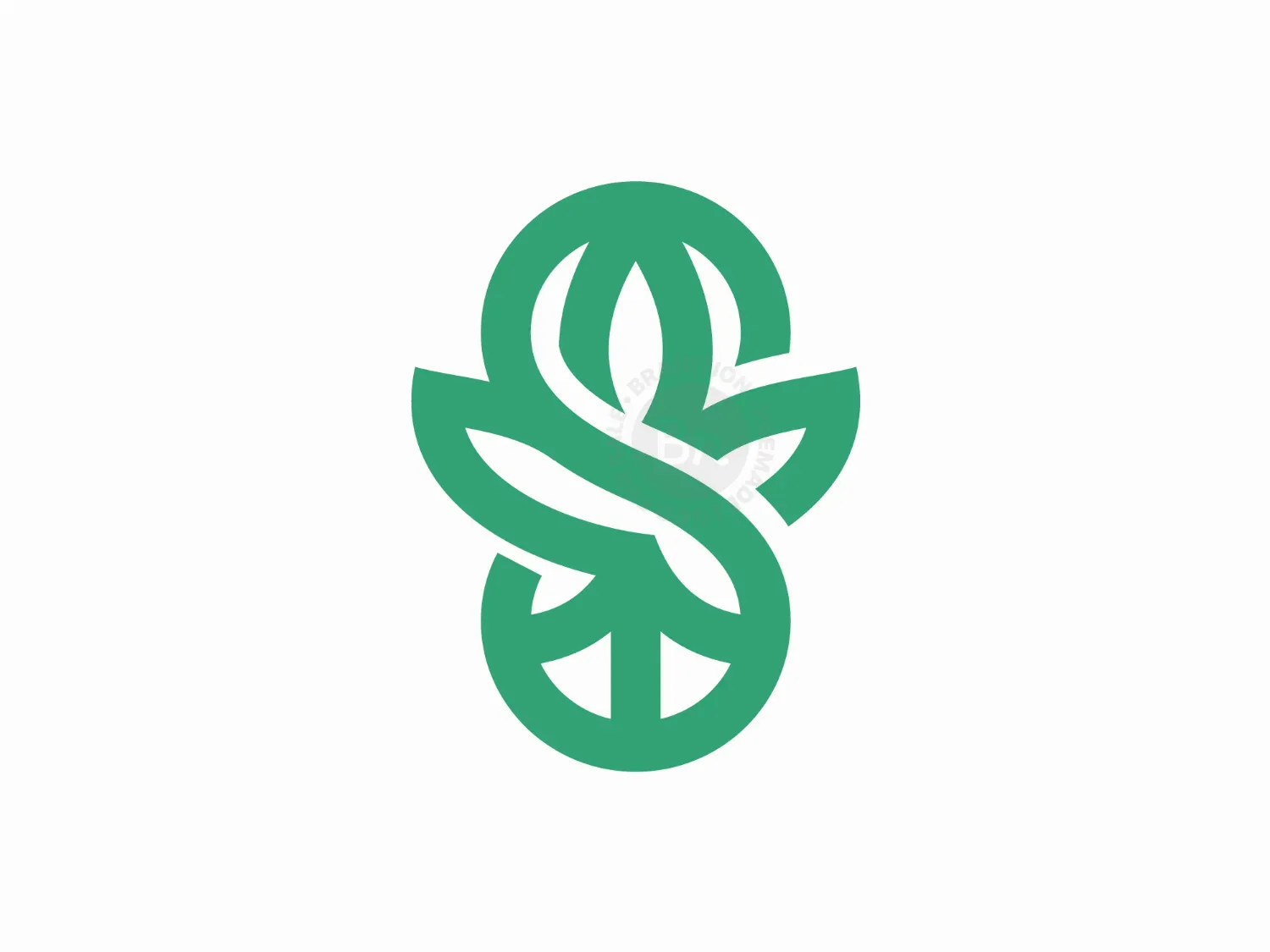 Letter S Marijuana Leaf Logo