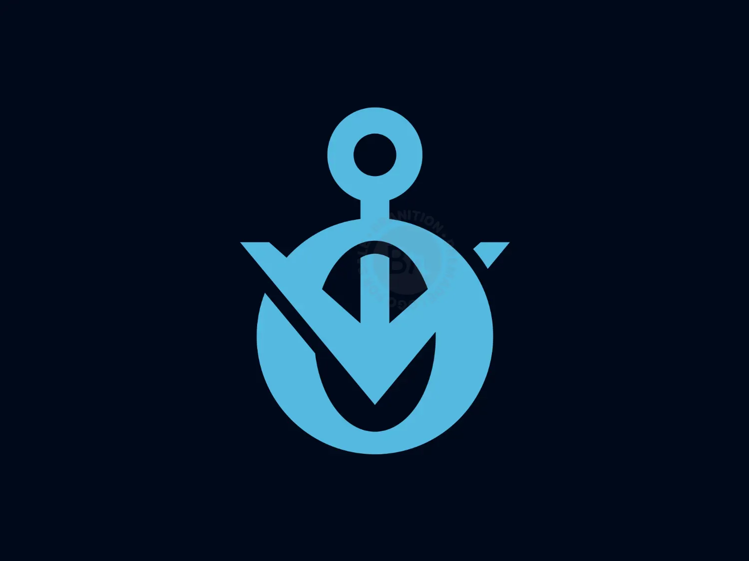 Letter O Anchor Modern Logo