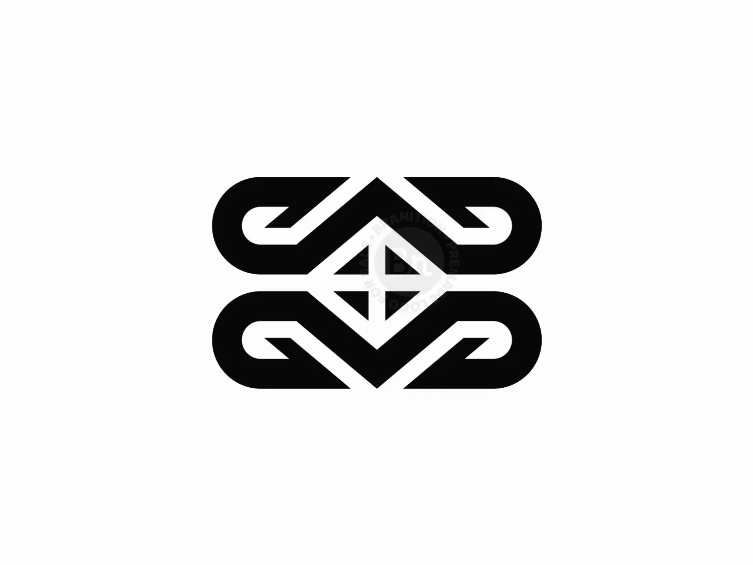 W Or M House Ambigram Logo