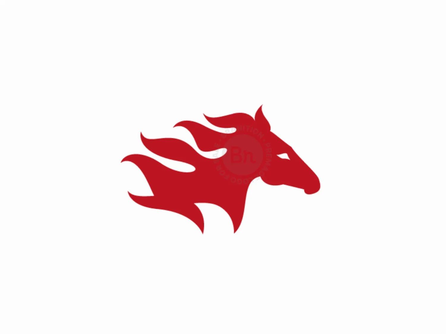 Fire Flame Red Horse Logo