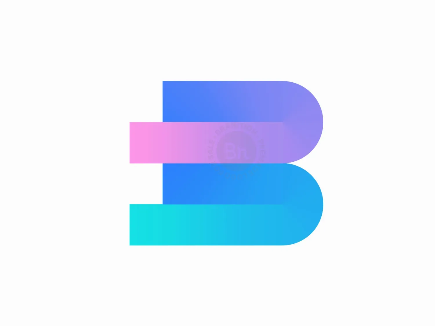 Modern B Logo, Gradient Letter B Monogram Design // For Sale