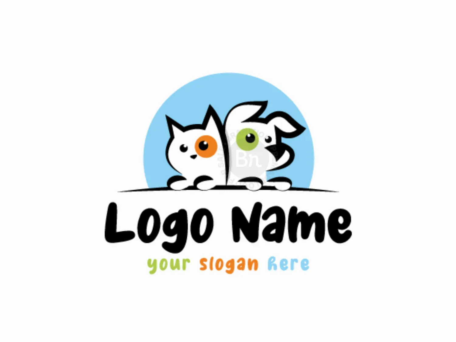 Dog And Cat Pet Care Logo