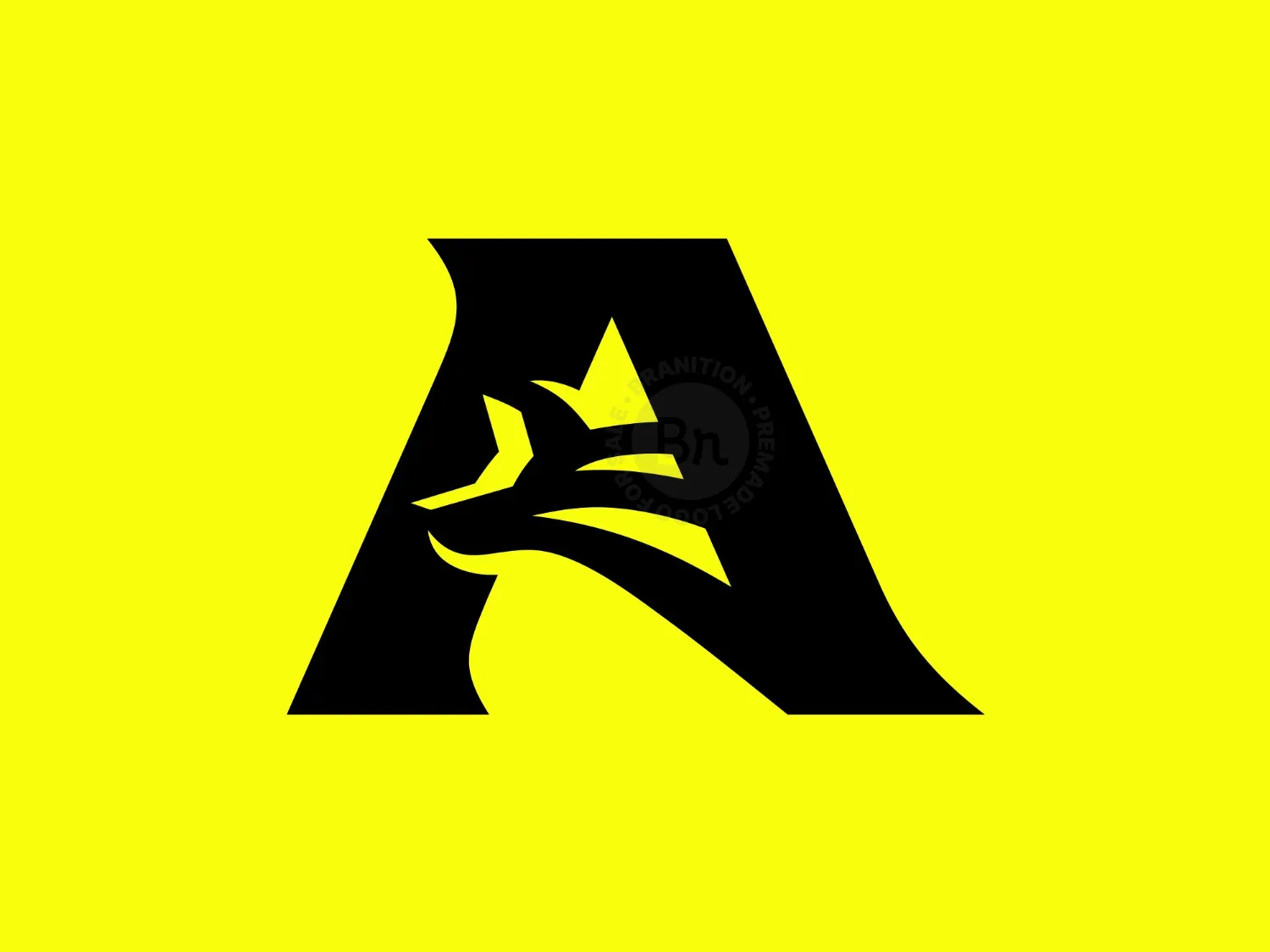 Letter A Wolf Head Logo