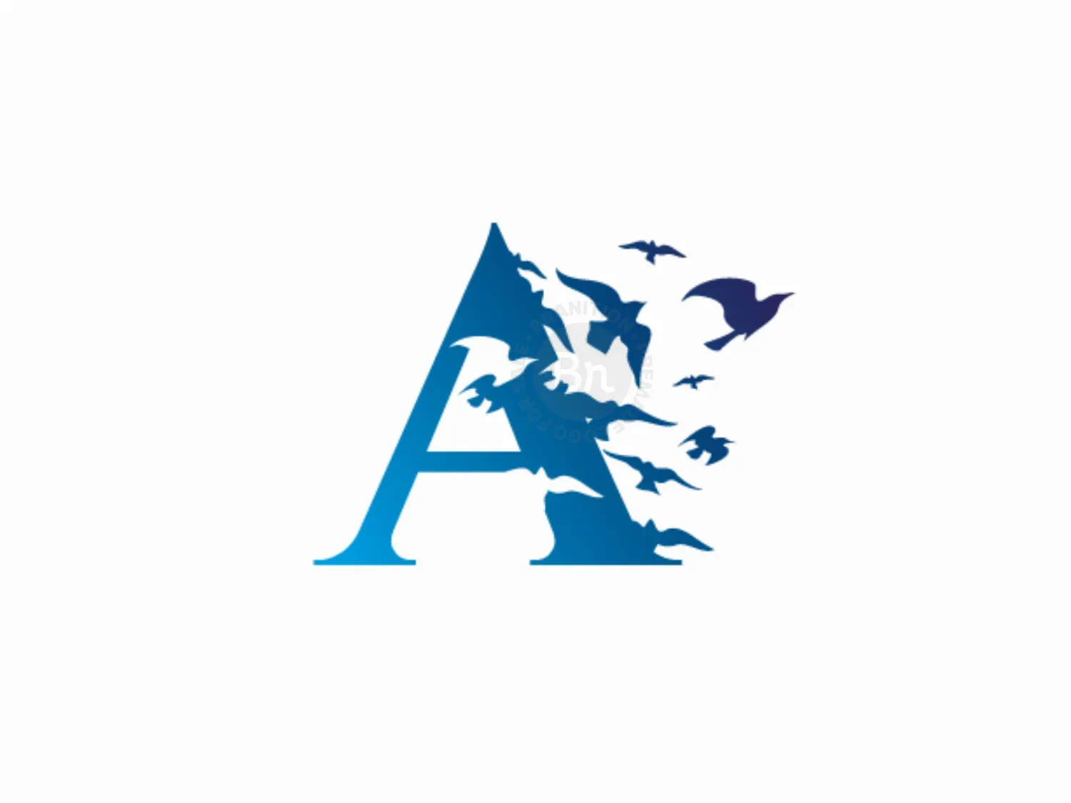 Letter A Flying Birds Logo