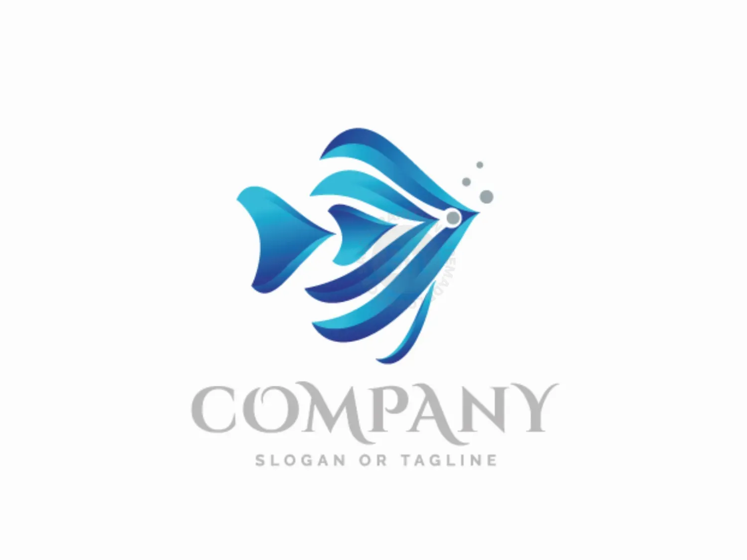 Abstract Blue Fish Logo
