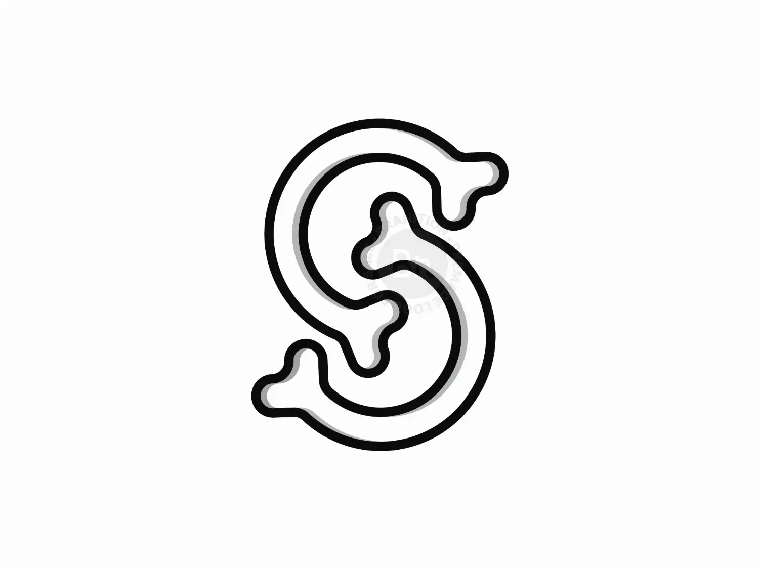 Modern Bone Shape Monogram Logo