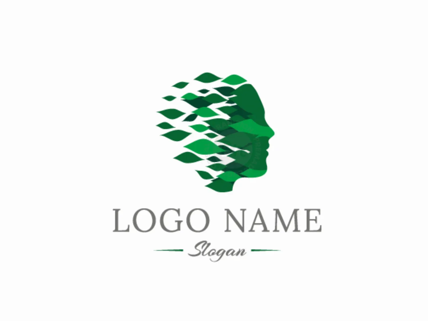 Leaf Head Eco Face Logo