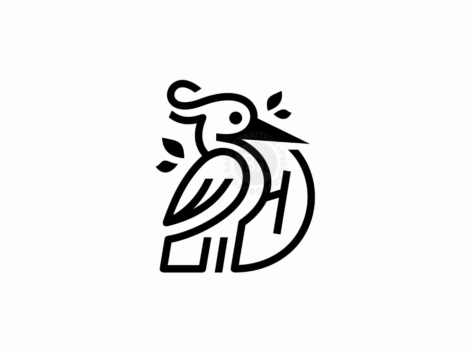 Woodpecker Bird Letter D Logo