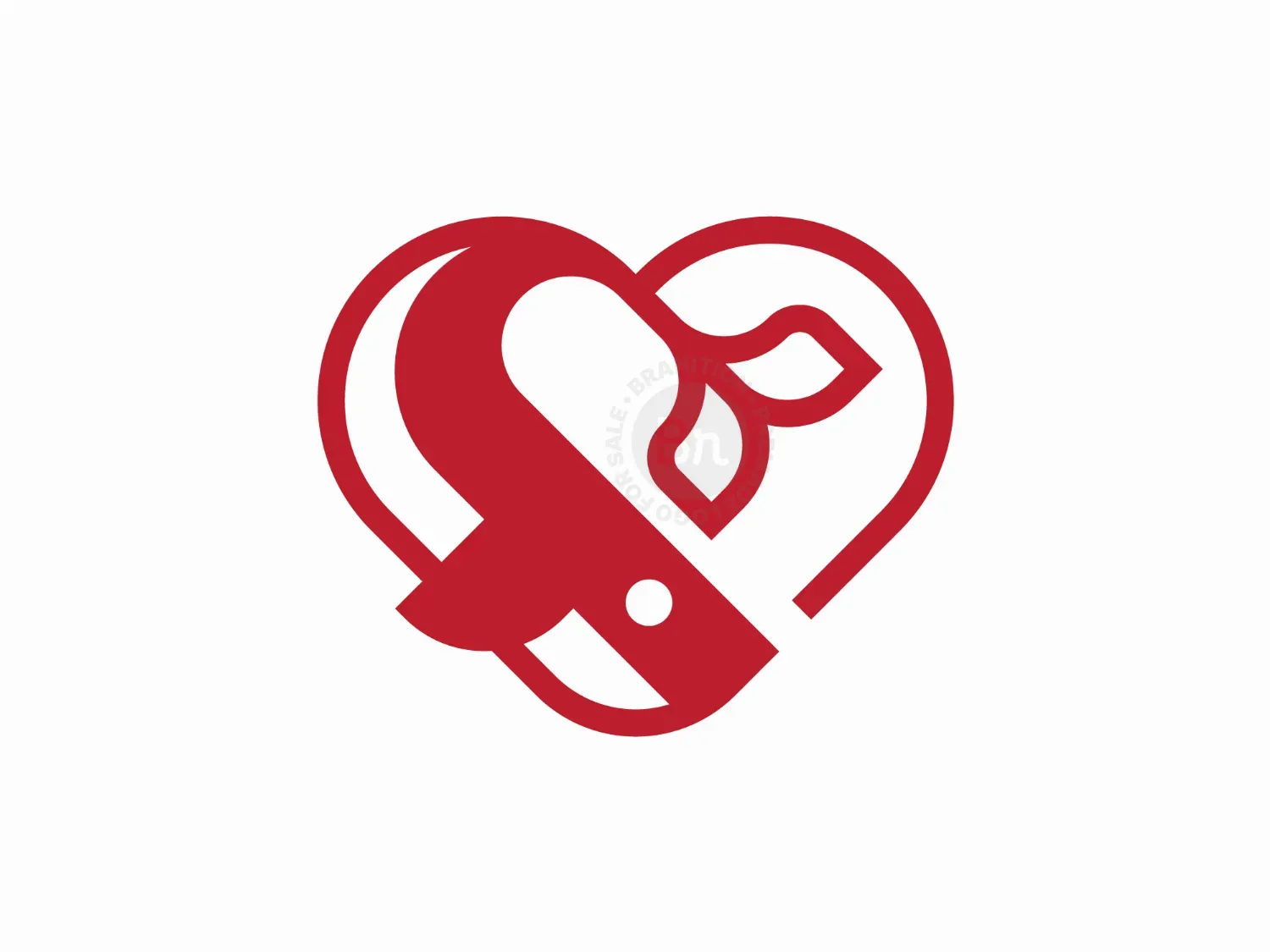 Modern Bold Whale Heart Logo