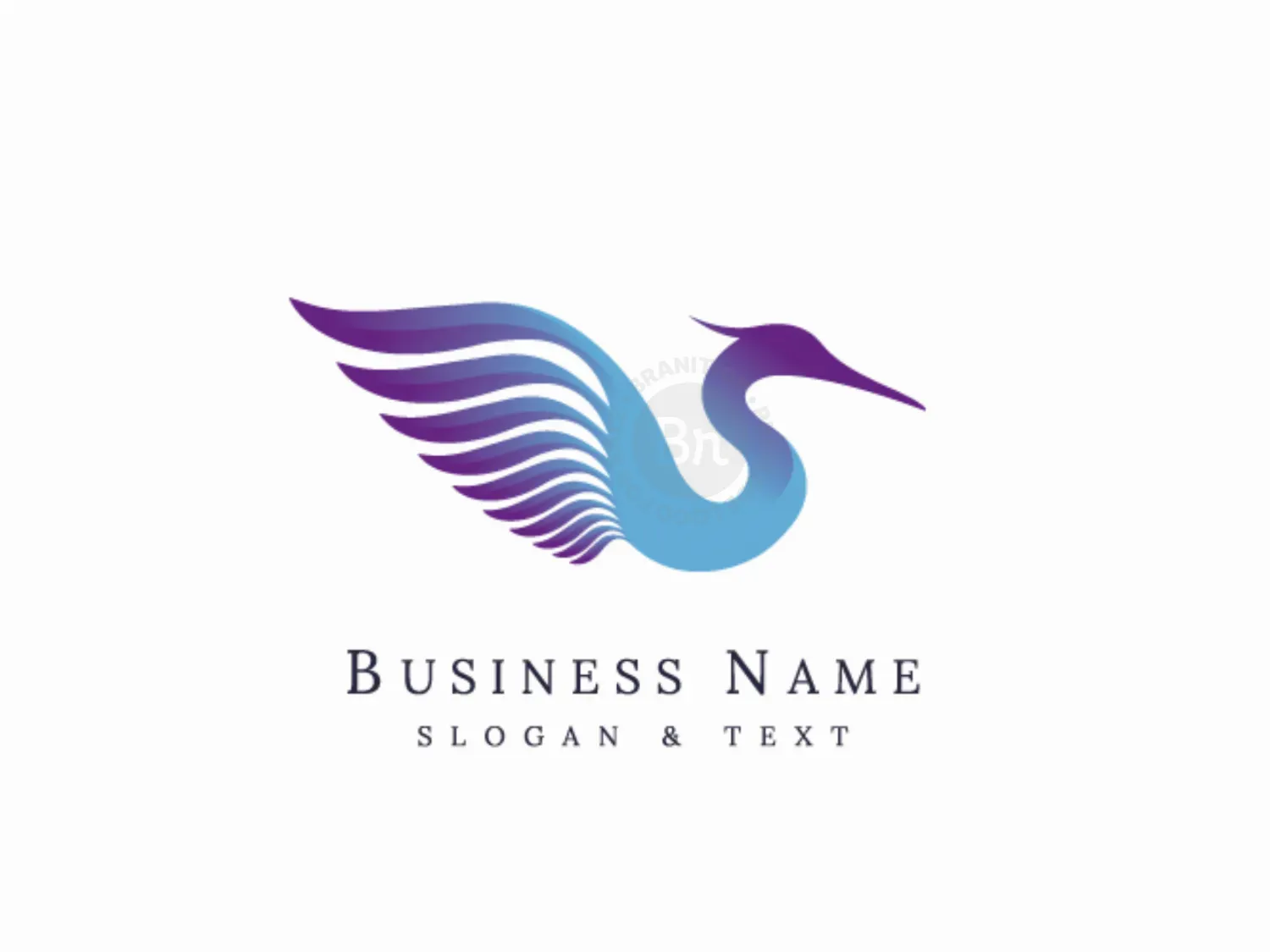 Heron Crane Bird Wing Logo