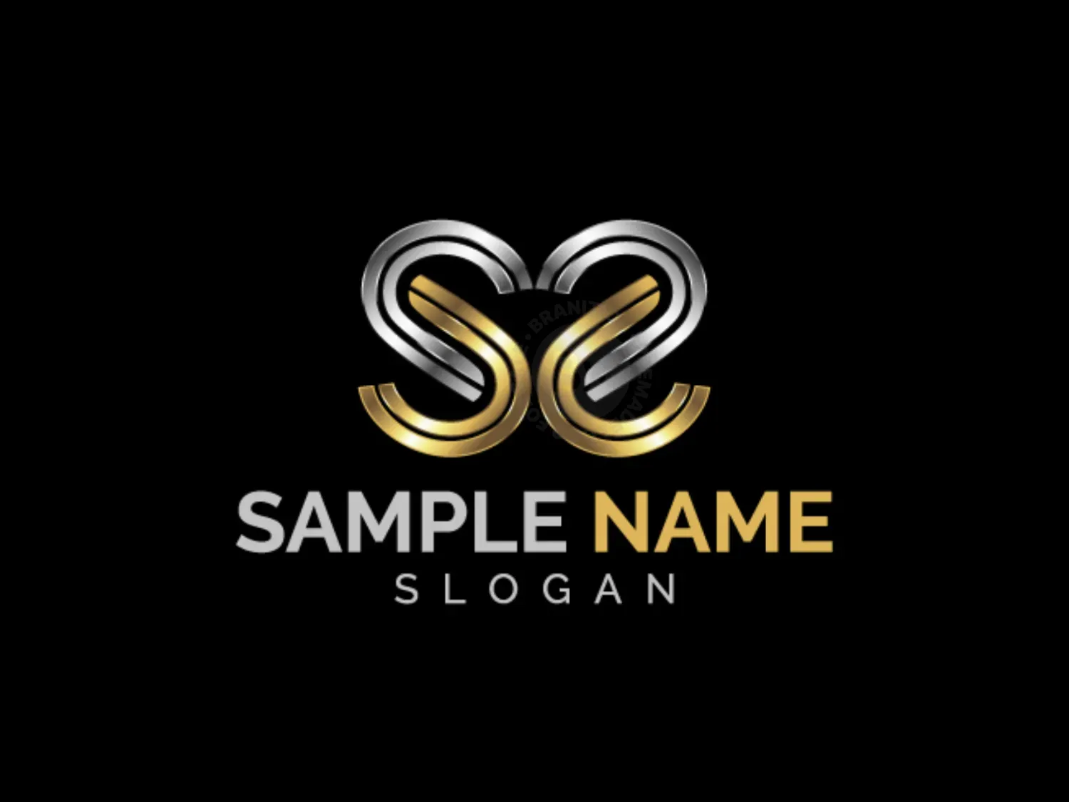 Silver Golden Letter SS Logo