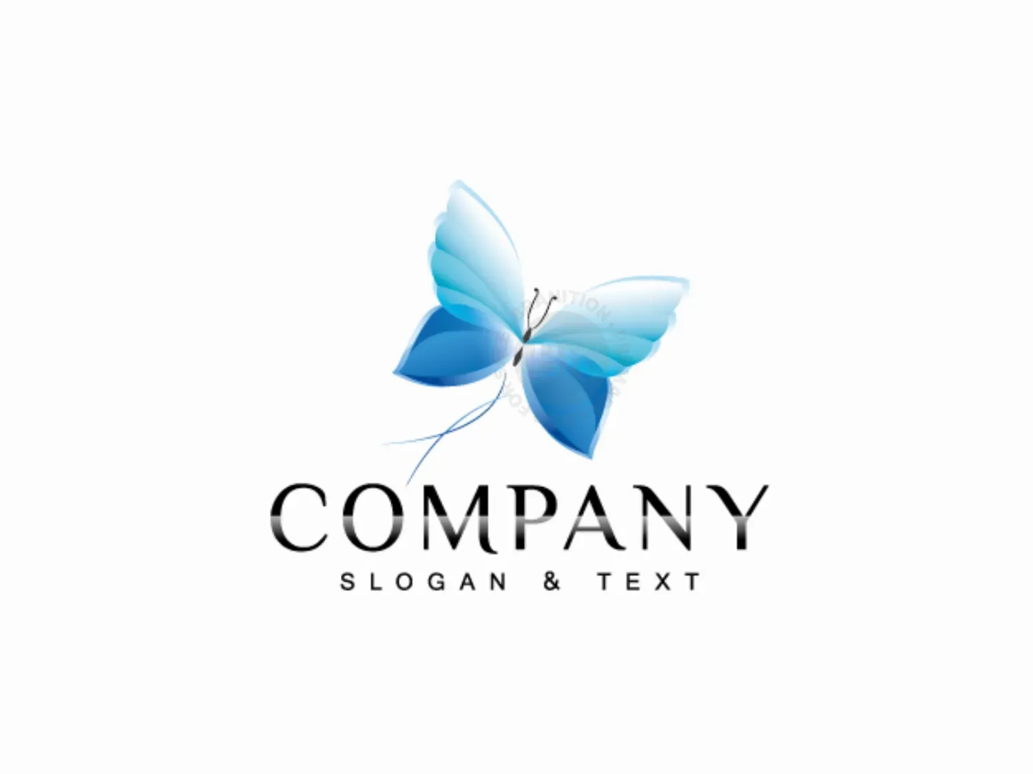 Soft Blue Butterfly Logo