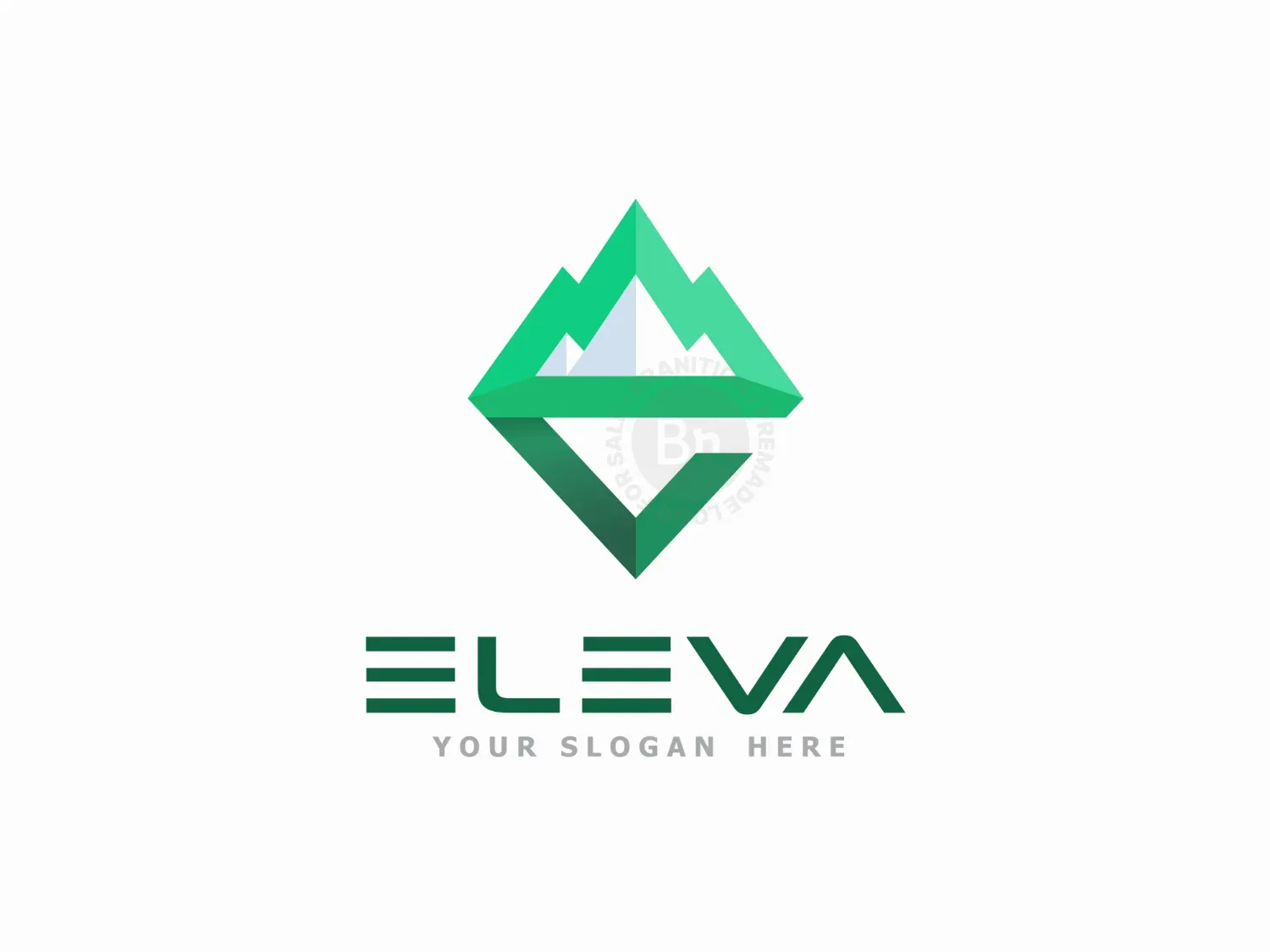 Green E Monogram Emerald Mountain Logo