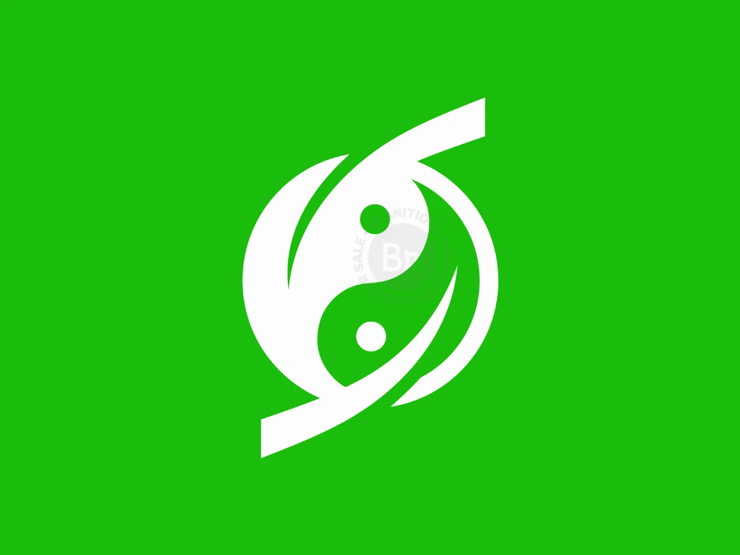 Yin And Yang Leaves Logo