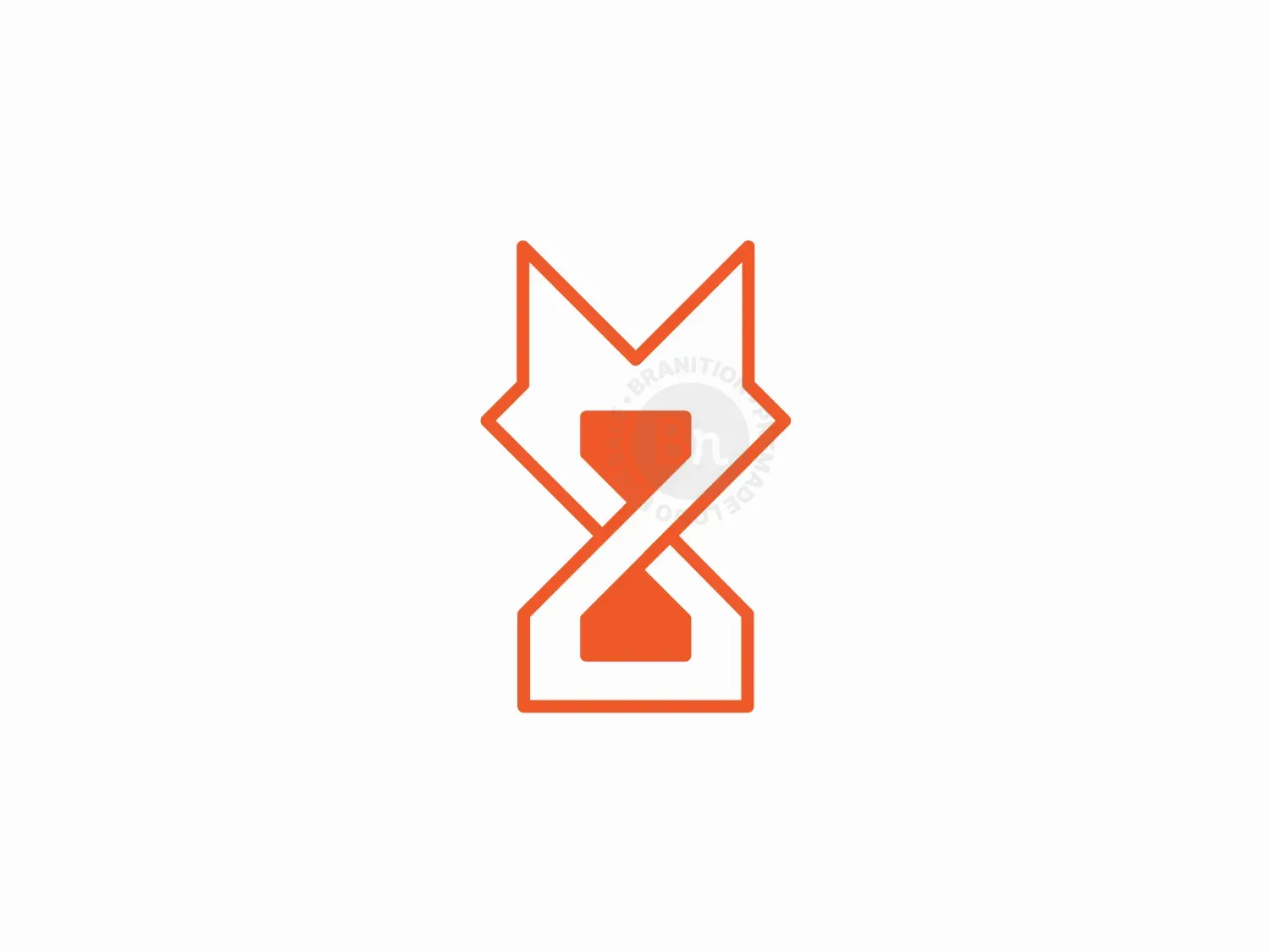Modern Minimal Fox Hourglass Logo
