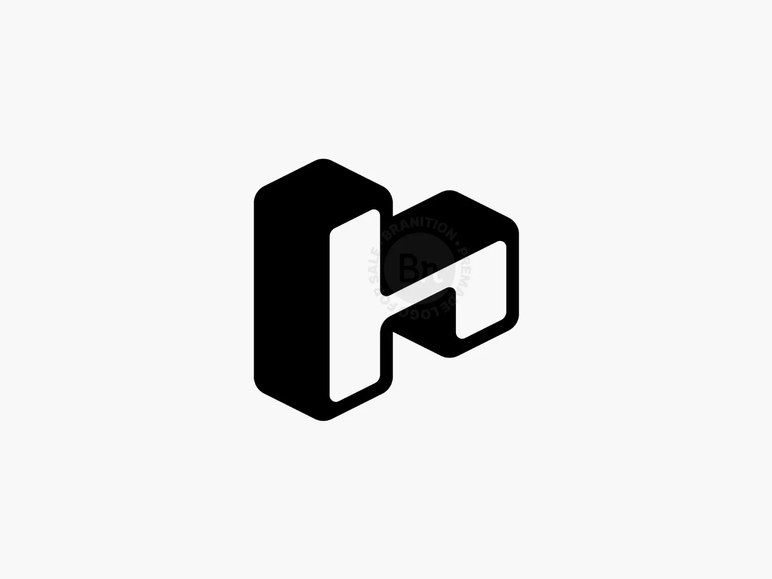 Modern Geometric Dimensional Letter H Isometric Logo