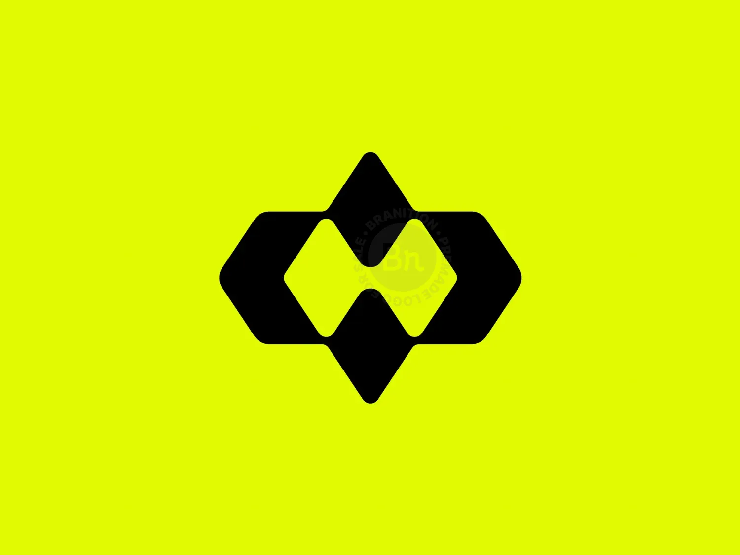 Modern Geometric Interlock Letter H Diamond Logo