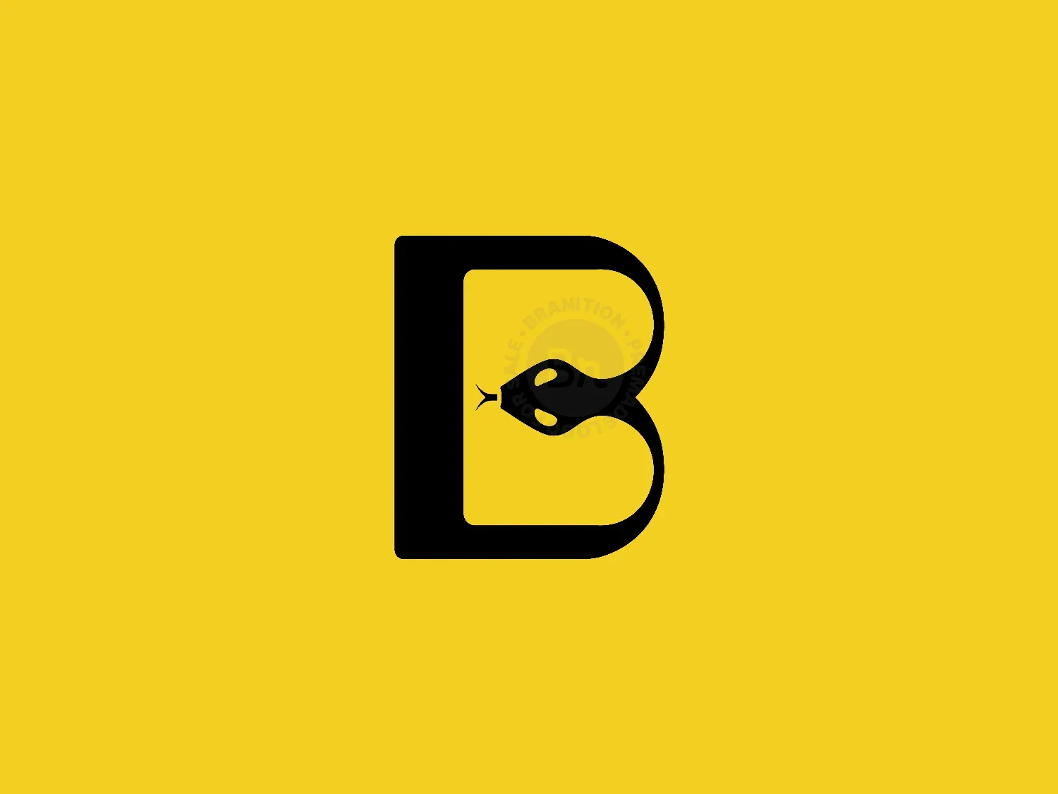 Minimalist Letter B Snake Logo Design