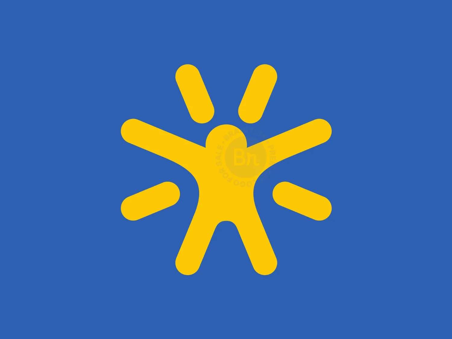 Happy Man Sun Modern Logo