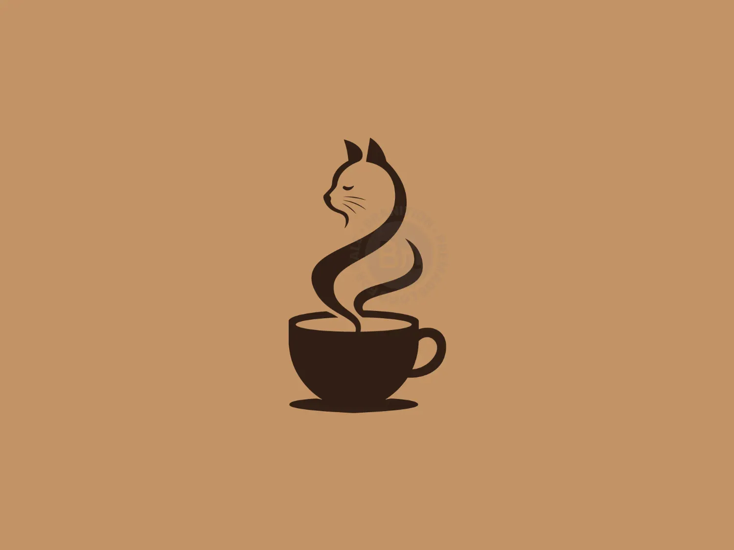 Warm Cat Lover Coffee Logo