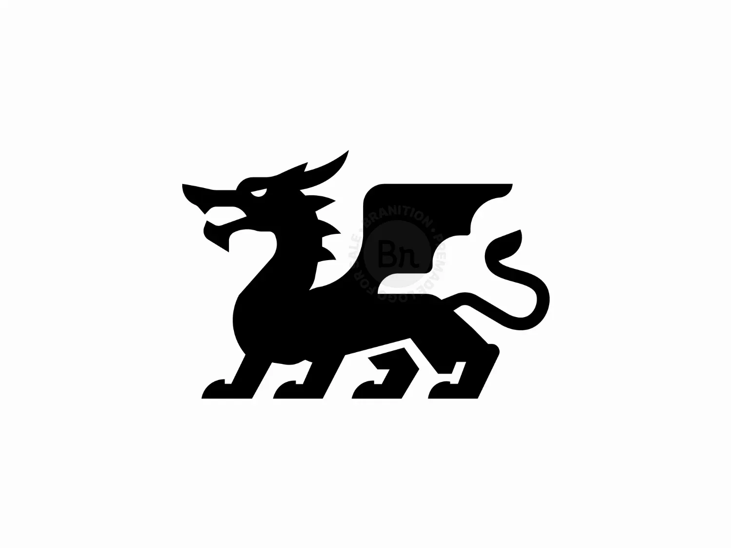 Mythical Geometric Dragon Logo