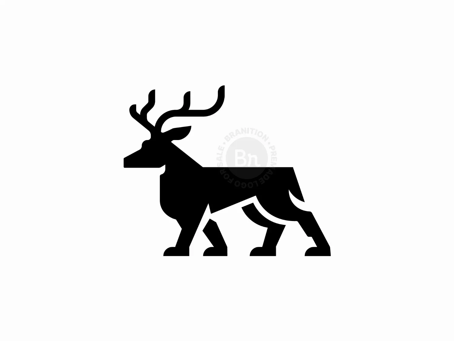 Minimalist Black Deer Logo