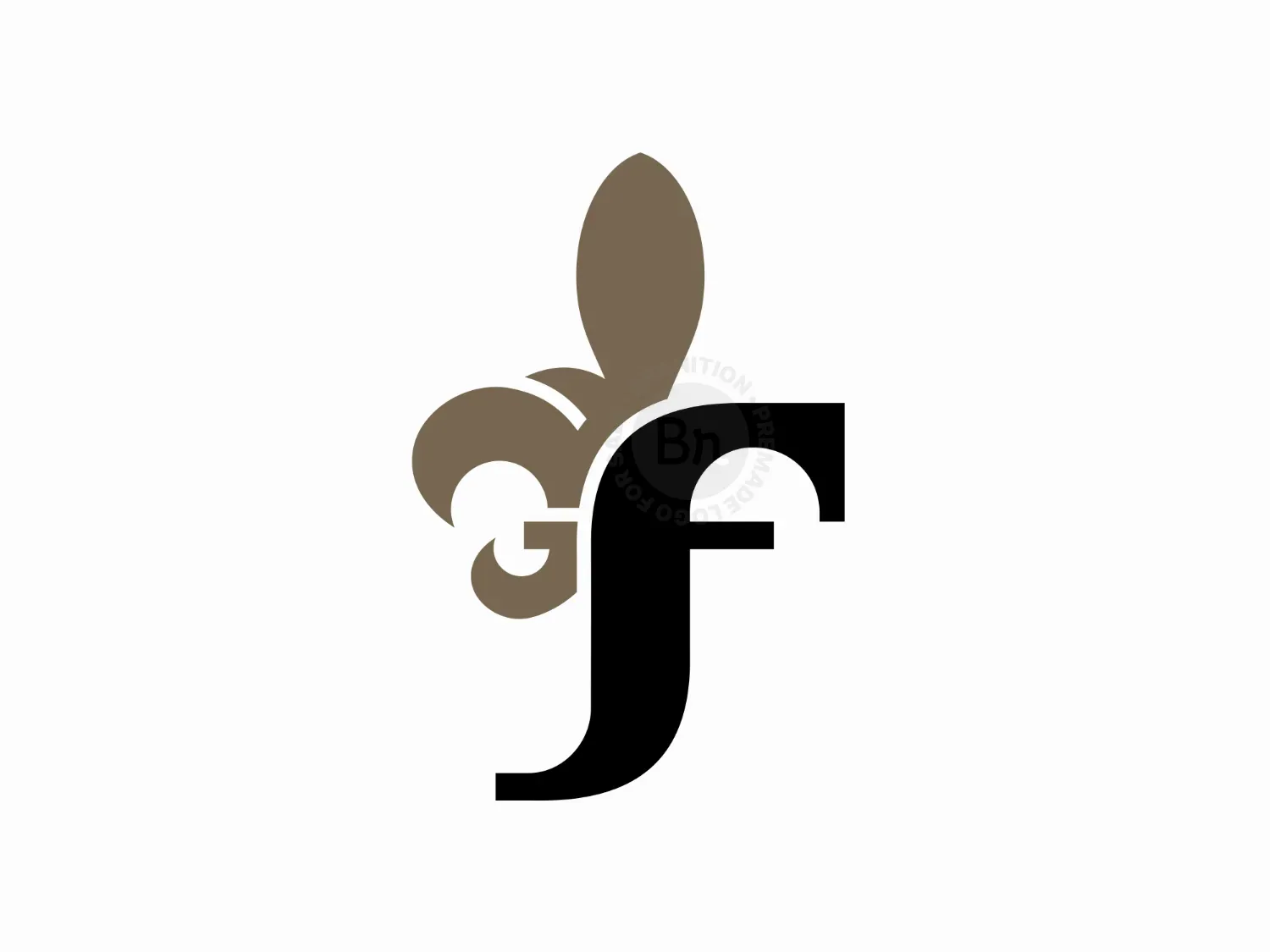 Letter F Fleur De Lis Simple Logo