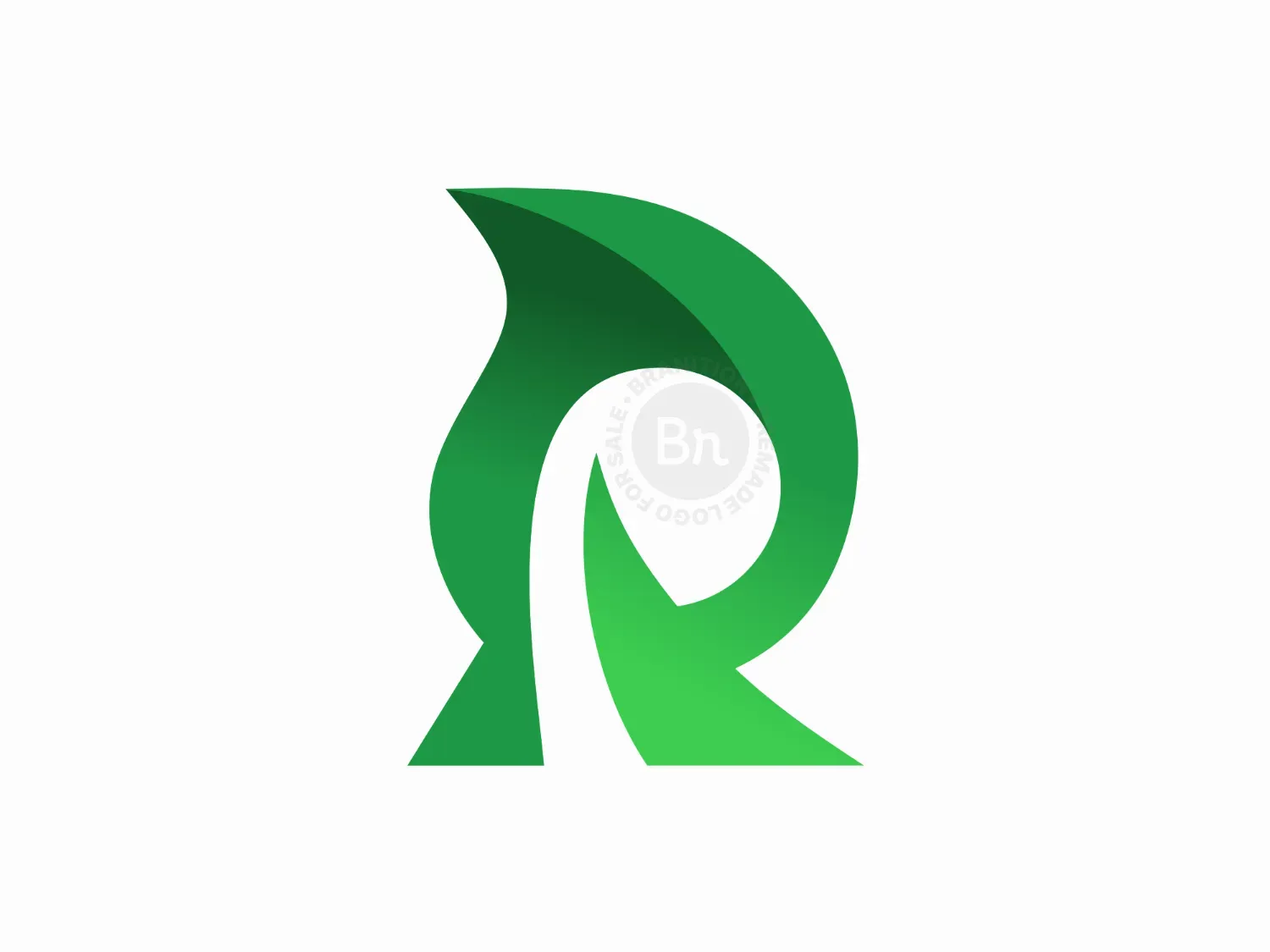 Letter R Natural Leaves Logo