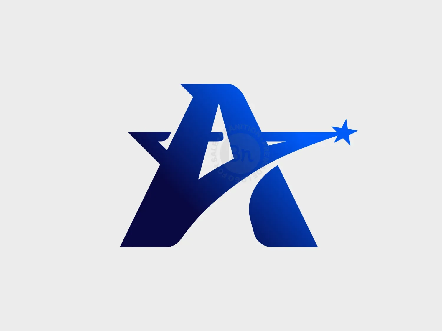 Letter A Shooting Star Logo