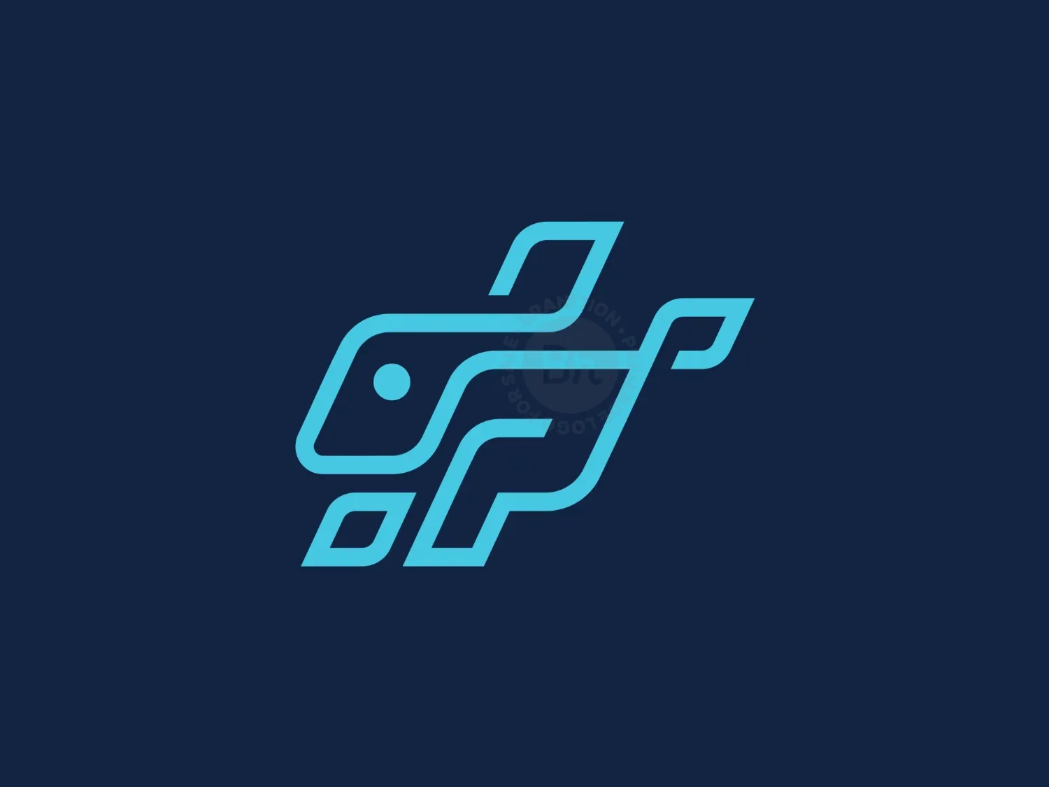 Futuristic Digital Rabbit Line Logo