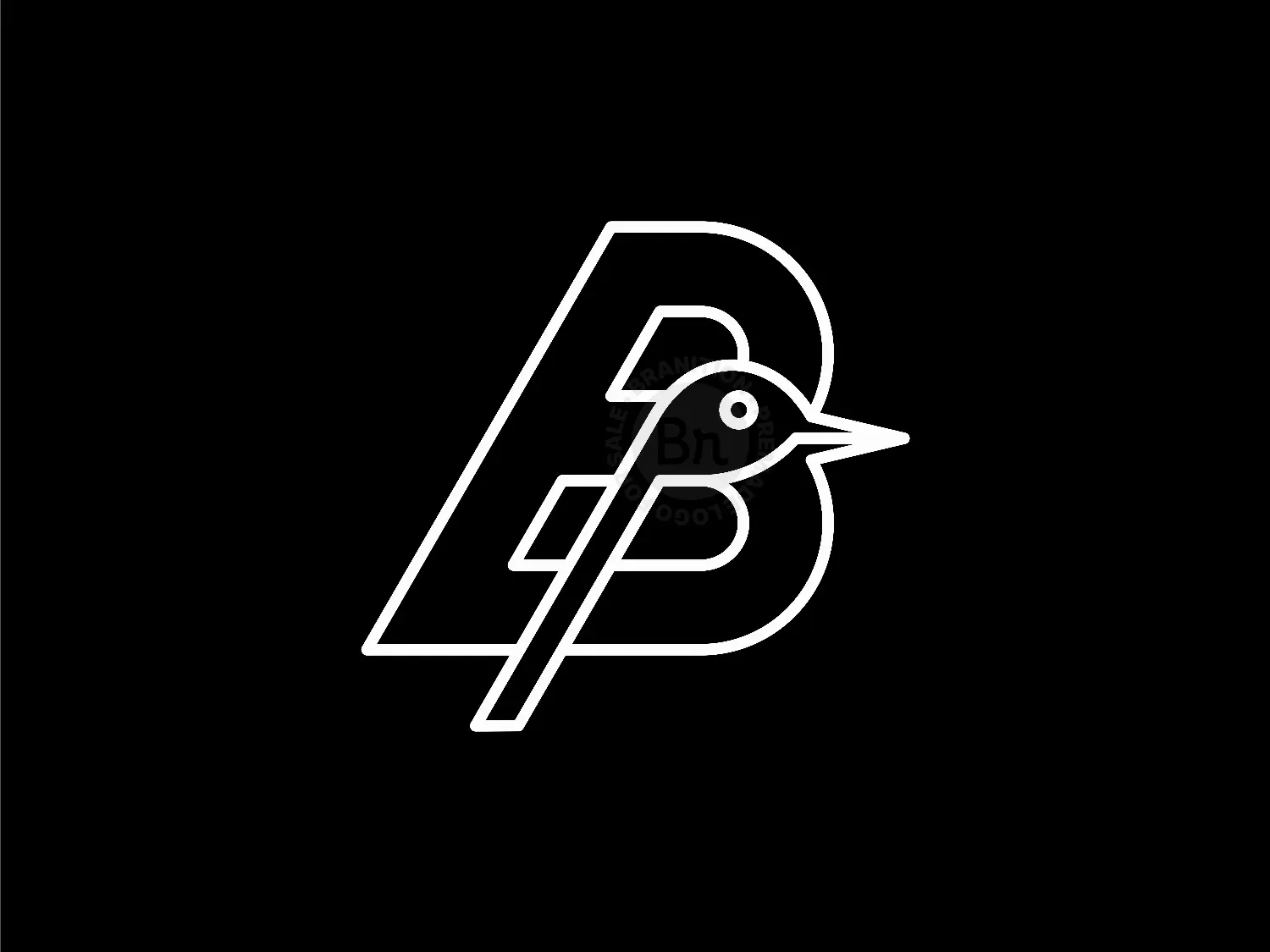Letter B Bird Monoline Monogram Logo