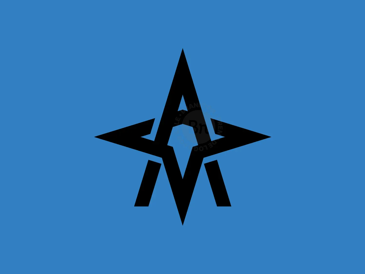 Letter A Or AM Star Logo