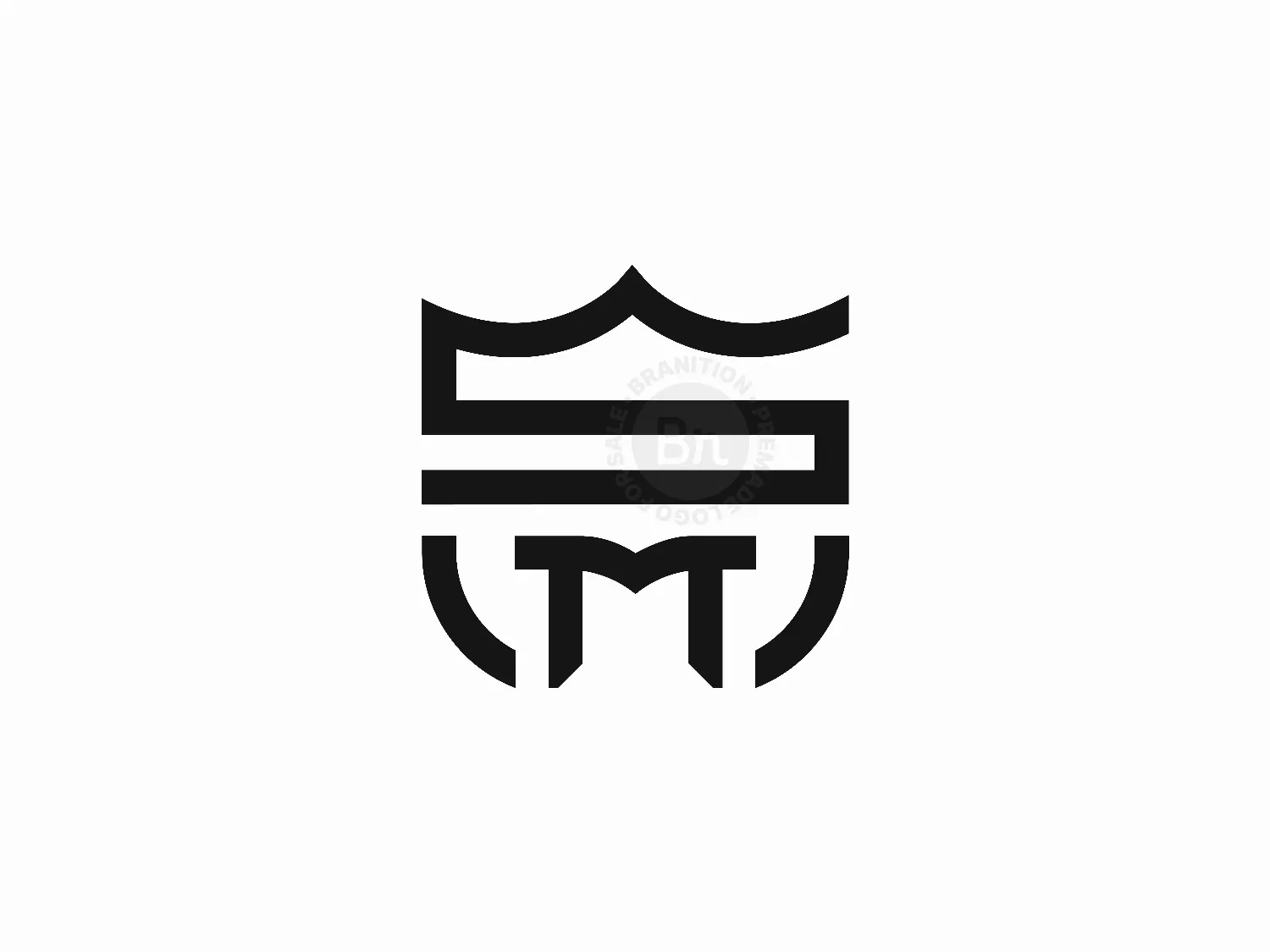 Letter SM Shield Monogram MS Logo