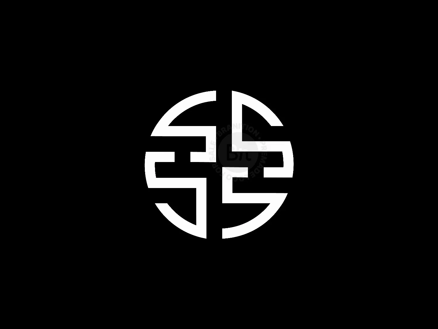 Minimalist Quad S Monogram Circle Logo Design