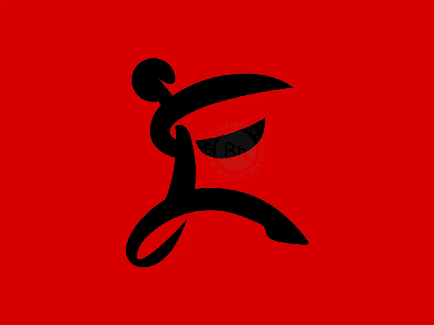 Letter E Fighter Man Logo