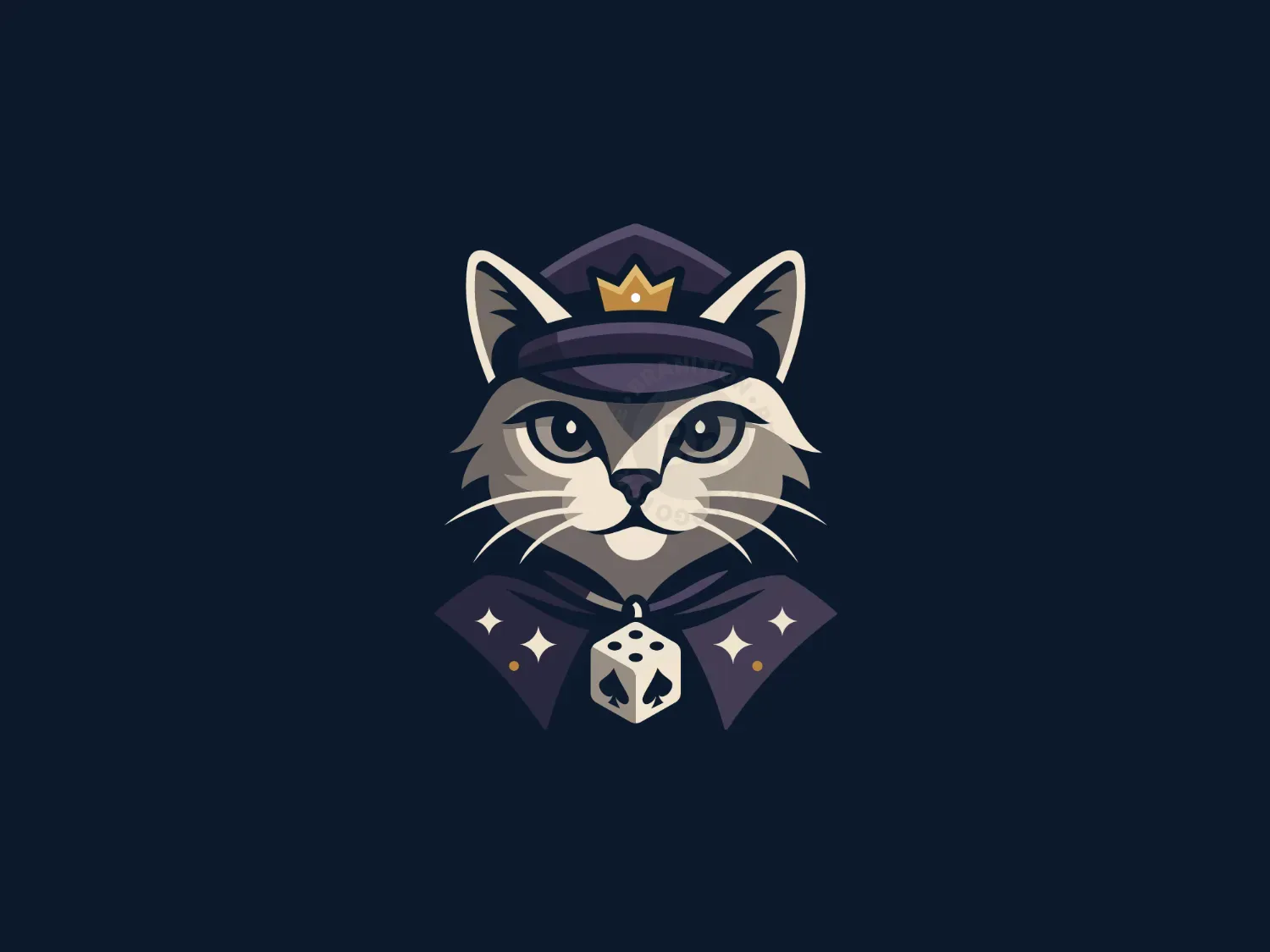 Royal Gambler Cat Mascot Logo