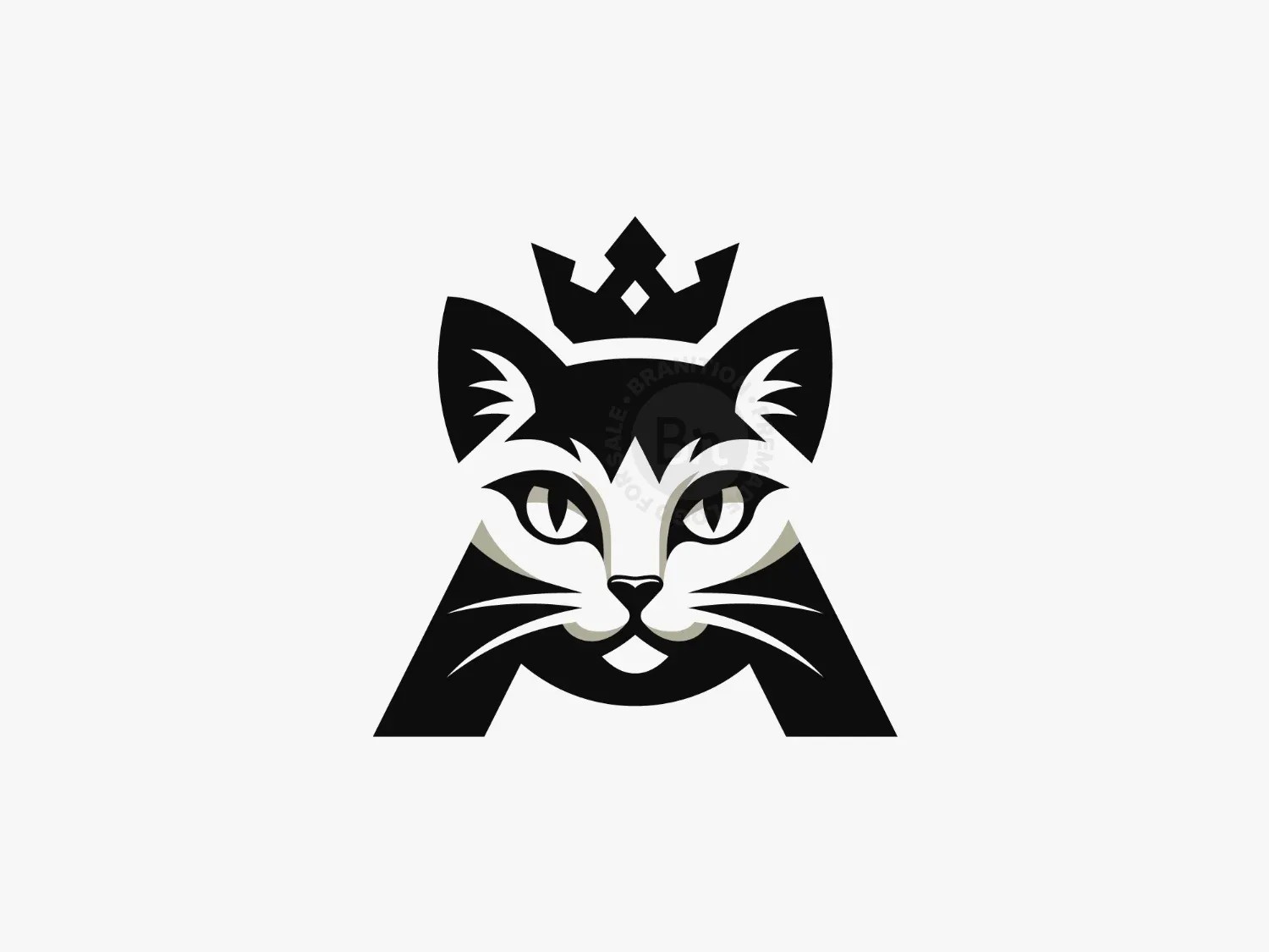Letter A Crown Cat Logo